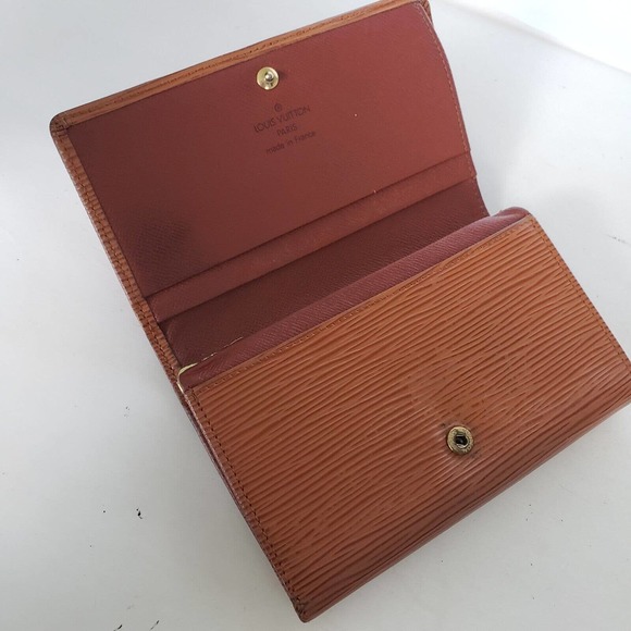 Louis Vuitton LV Epi Leather Wallet Brown Medium Envelope Unisex Vintage - Picture 3 of 14